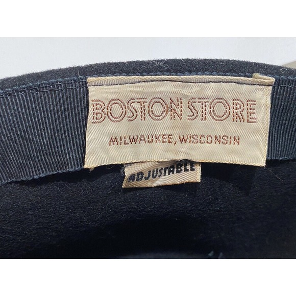 boston store milwaukee elegant hats womens black with flower of feathers on top main image 13